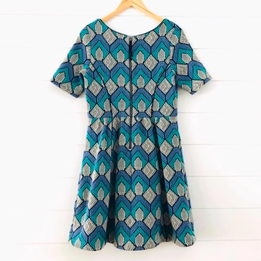 Anthropologie HD In Paris Hollyhock Fit & Flare Jacquard Dress w/ Pockets Size M - Picture 9 of 16